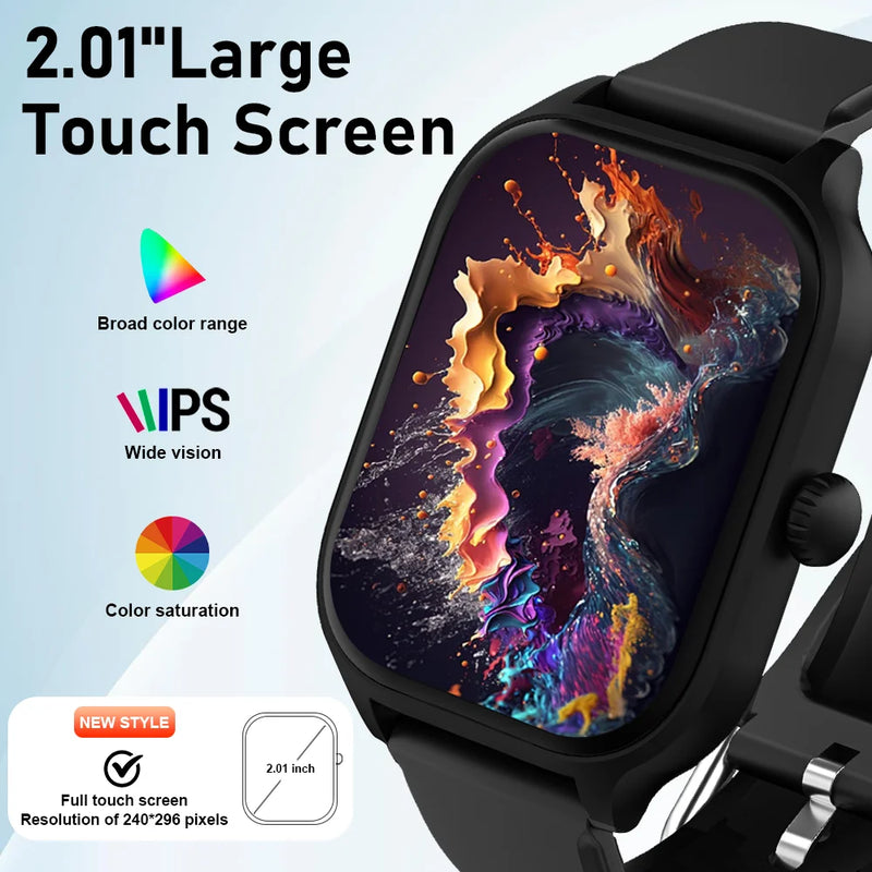 LAXASFIT H9 Smartwatch Dial para atender chamadas Rastreamento de calorias Frequência cardíaca Monitoramento de oxigênio no sangue Relógio inteligente Bluetooth